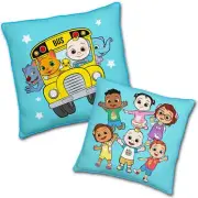Cocomelon Cushion Square Blue Friends On Bus Children's Show - 40cm x 40cm
