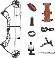 TOPARCHERY Compound Bow Kit Archery Hunting 19-70lbs Right Hand for Beginner Adults Outdoor Shooting Black Earth Camouflage
