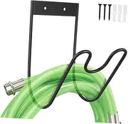 Yardenfun Black Garden Hose Hanger Wall Mount Heavy Duty Metal Easy Install Garden Hook for Outdoor Space Saving