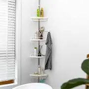 4-Tier Telescopic Shower Corner Shelf Caddy Hold Bathroom Organiser Storage Rack