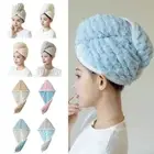 Double Layer Towels Shower Cap Quick-Drying Water Absorbent Headband Women