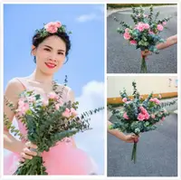 在飛比找樂天市場購物網優惠-結婚婚禮新娘手捧花森系 婚紗攝影道具拍照手拿花束 仿真花