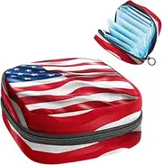 Period Bag,Sanitary Napkin Storage Bag,American Flag,Tampon Holder for Purse