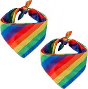 Ymxil Pack of 2 Rainbow Bandana, LGBTQ Pride Outfit Accessories, Polyester Neckerchief, Hair Band, Headscarf, Versatile Hair Accessories for Men and Women, Perfect for Christopher Street Day, Pride
