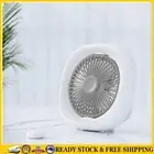 Ceiling Fan Light Rechargeable Remote Control 4-speed Desk Fan (Sky Grey) .