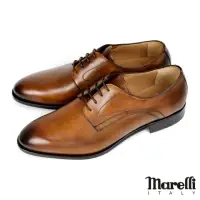 在飛比找momo購物網優惠-【Marelli】經典綁帶德比紳士鞋(棕色 M1403L-C