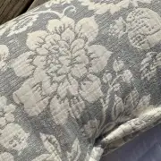 SHABBY CHIC Crista Jacobean Floral Pillow 14x24 Blue Ivory Farmhouse Cottagecore