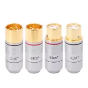 24K Gold Plated HIFI Audio Cable Plug Pure Copper XLR Connector Male Female