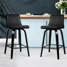 NEW MyBar Wooden PU Bar Stool Black Set 2pc