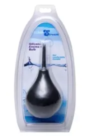 CleanStream Thin Tip Silicone Enema Bulb Black Douche