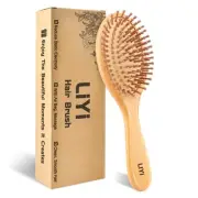 Bamboo Hair Brush for Hair Growth – Natural Bamboo Bristles Wooden Paddle Bru...