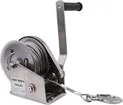 Heavy Duty Hand Winch 1200LBS 304 Stainless Steel Self-Locking Winch 10m Wire Rope/Hook Two Way Brake