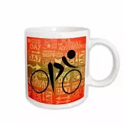 3dRose Bicycle Rider Silhouette Sunset Hues with Adventure Word Art Mug