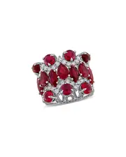 Created Forever 14K 11.31 ct. tw. Lab-Grown Diamond & Lab-Grown Ruby Statement Ring
