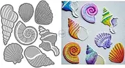 DzIxY Conch Shells Metal Cutting Dies for Card Making Kit Embossing Paper Die Cuts Scrapbook Machine Stencils Storage Pockets Supplies