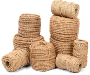 4Mm X 328 Feet Natural Jute Twine, Well Braided Jute Rope Heavy Duty Thick Twine