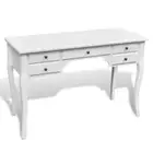 French Home Office Desk Computer Work Craft Wooden Storage Drawers Table White