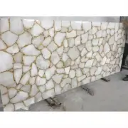 White Agate Geode Slab Top, Dining Agate Kitchen Slab Top, Furniture Decor