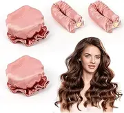 New Satin Heatless Hair Curler Set - 2 Rollers with Hair Cap and Headband - No Heat Styling