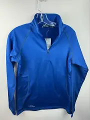 Womens BNWT Blue EDDIE BAUER Outdoor Half-Zip Baselayer Fleece Jacket size M