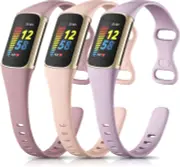 Band Compatible with Fitbit Charge 6/Charge 5 Bands for Women Men, 3 Pack Soft S