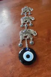 Evil Eye stone wall hanging, Elephant style Turkish