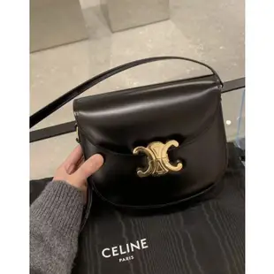 Celine 110413 Teen Besace 凱旋門馬鞍包 黑色《佳節年終特賣》