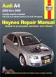Haynes Repair Manual Audi A4, 2002-2008 ─ Models Covered: Audi A4 Sedan, Avant and Cabriolet - 2002 through 2008 1.8L/2.0L four-cylinder turbo and 3.0L/3.2L V6 engines: Does not include diesel