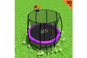 Trampoline 10ft Kahuna with Basket ball set - Purple