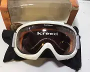 KREED SKI SNOWBOARD GOGGLES White With Orange Lens