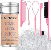 Hair Wax Stick Accessories, 500 PCS Clear Hair Elastics for Kids Women, 3 Pcs Hair Brush for Girls, 2 Hair Loop Styling Tools