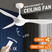 52'' Ceiling Fan with Light LED 6-Speed CE Certified Remote Control 3 Blades