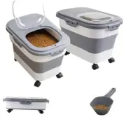 Dog Food Storage Container 2PCS,Collapsible Dog Food Container with gray-2
