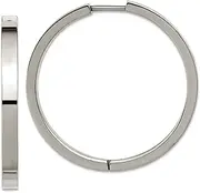 [JewelryWeb] Titanium Polished 2.8mm Hinged Hoop Earrings 30x30mm Wide 2.8mm Thick-Hoop Earring for Women