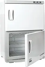 ForPro Professional Collection Expert Double Hot Towel Warmer, 46L Extra Large Capacity, Holds 48 Towels, Rust Resistant Towel Heater with Stainless Steel Racks, 25.5" H x 17.75" W x 11" D, White
