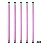 5pcs Stylus Pens for Touch Screens with 2 Extra Tips Purple