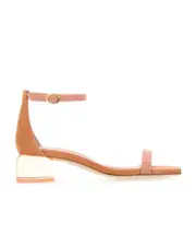 Stuart Weitzman Lucite Nudistcurve Block Heel Sandals 36 Nude