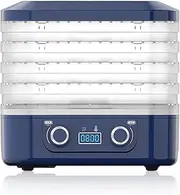 Food Dryer Machine for Home, Dryer Machine for Snacks, Digital Adjustable Timer and Temperature Control, Food Dehydrator Machine With 5 Trays, for Beef Fruits Meat Vegetables (Blue)