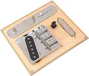 Black Chrome Bridge Control Plate Brass Guitar Pickup Set, Ideal for Musical Instrument Accessories and Guitar Enthusiasts (Black Chrome)
