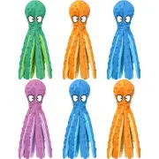 6 Pack Dog Squeaky Toys Octopus No Stuffing Crinkle Plush Dog Toys Durable In...