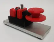Red Morse Code Straight Key With Skirt & Aluminum Base