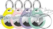 MOLOPPO Holder for Air Tags - 4 Pack for Apple AirTag Holder for AirTag Keychain, Waterproof TPU Shell Protective Case with Keychain, forAir tag Accessories for GPS Item Finder Tracker