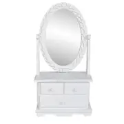 Vanity Makeup Table with Oval Swing Mirror MDF