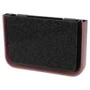 Car Trash Can Foldable Back Seats Rhinestone Plastic Trash Bin Black 1 Pcs