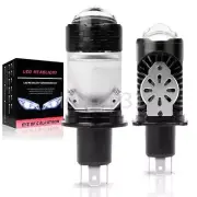 LHD H4 Mini Bi LED Projector Lens Hi/Lo Beam 100W Headlight Retrofit Kit 6000K