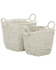 CosmoLiving by Cosmopolitan Set of 2 Cotton Bohemian Storage Baskets