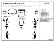 Carbon Fiber Dash Trim Kit for Subaru Forester with Navigation system 2014-2015 (for: Subaru)
