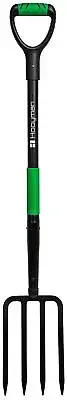 Hooyman Short Handle Digging Fork with Heavy Duty Carbon Steel Construction E...