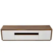 Pippa TV Stand Cabinet Entertainment Unit 2.2m - Antique Oak / High Gloss White