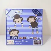 Monkey Mania Canvas Nursery Art Cocalo Baby Decor Wall Hanging Blue 12” x 1 2"